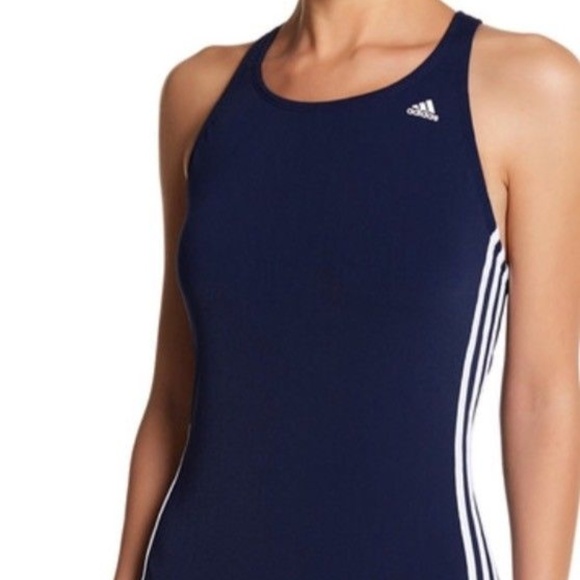 Adidas Performance 3 Stripe One-Piece Swimsuit Infinitex+ SIZE 14 BNWT